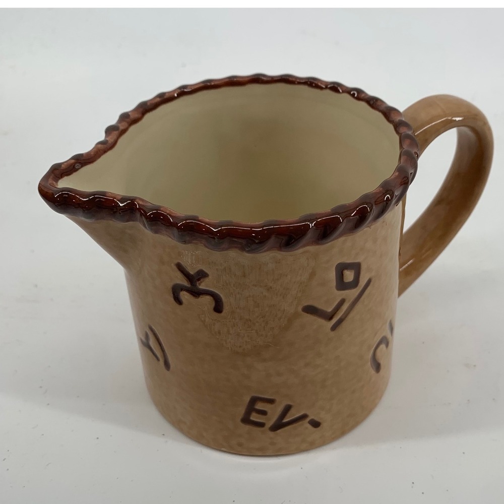 Montana Lifestyles Western Branded Creamer Cattle Ceramic Pitcher Rope Rim 2003‎
